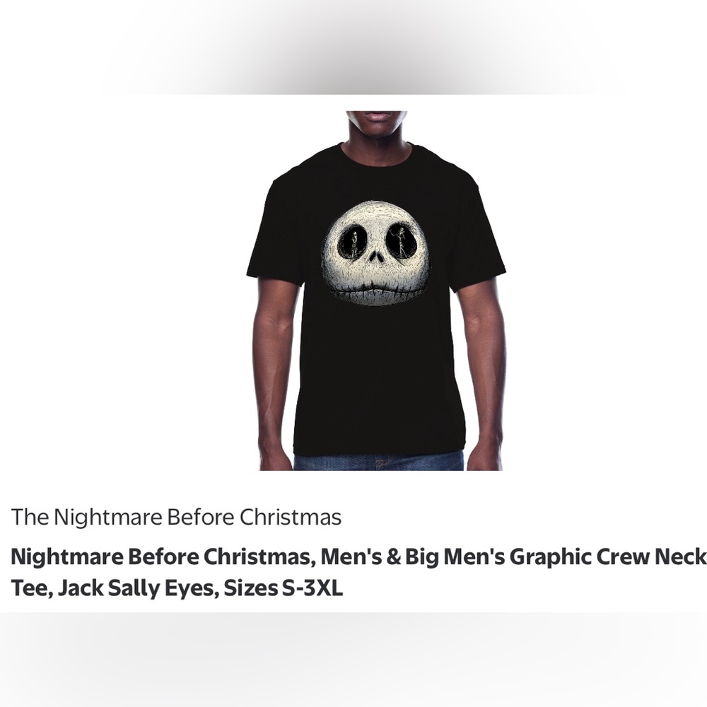 Nwt men Disney Black Nightmare Before Christmas Shirts size 2xl and 3xl
